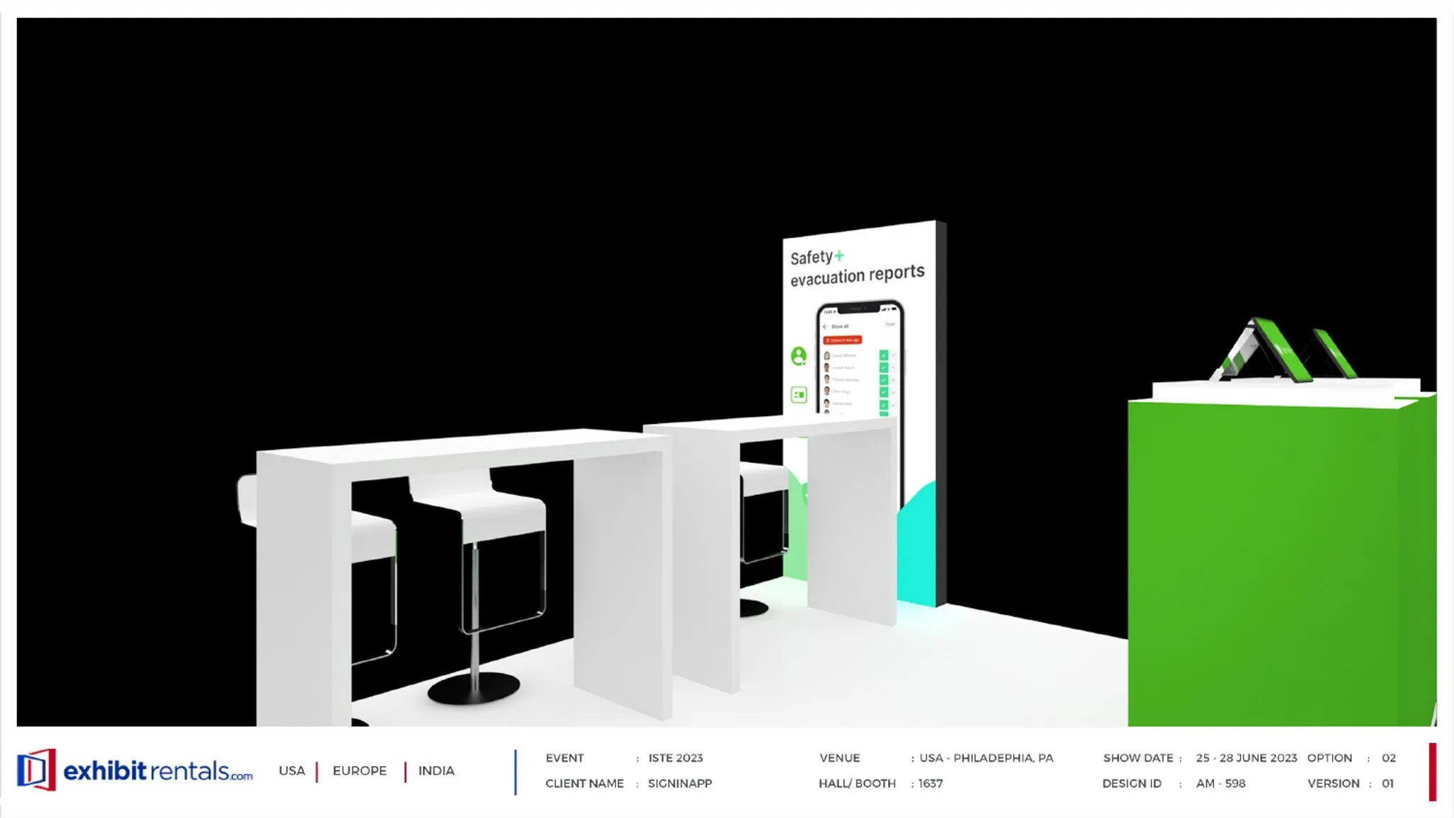 10x20 Peninsula booth design by Exhibit-Rentals